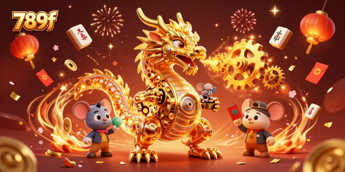 Engage with winning slots at 789f's vibrant casino, featuring a dragon and golden elements.