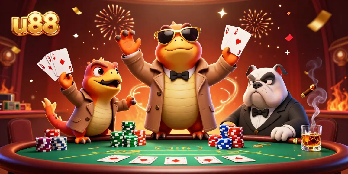 Experience the thrill of u88 with raptors in disguise at a vibrant casino scene.
