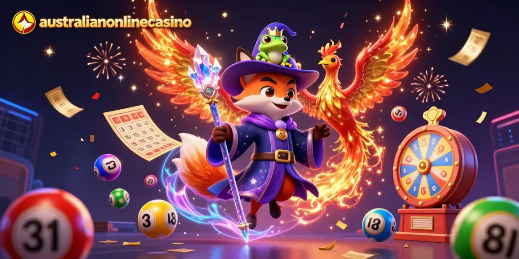 Experience thrilling wins with the australianonlinecasino as a mystical wizard and phoenix ignite your gaming adventure.