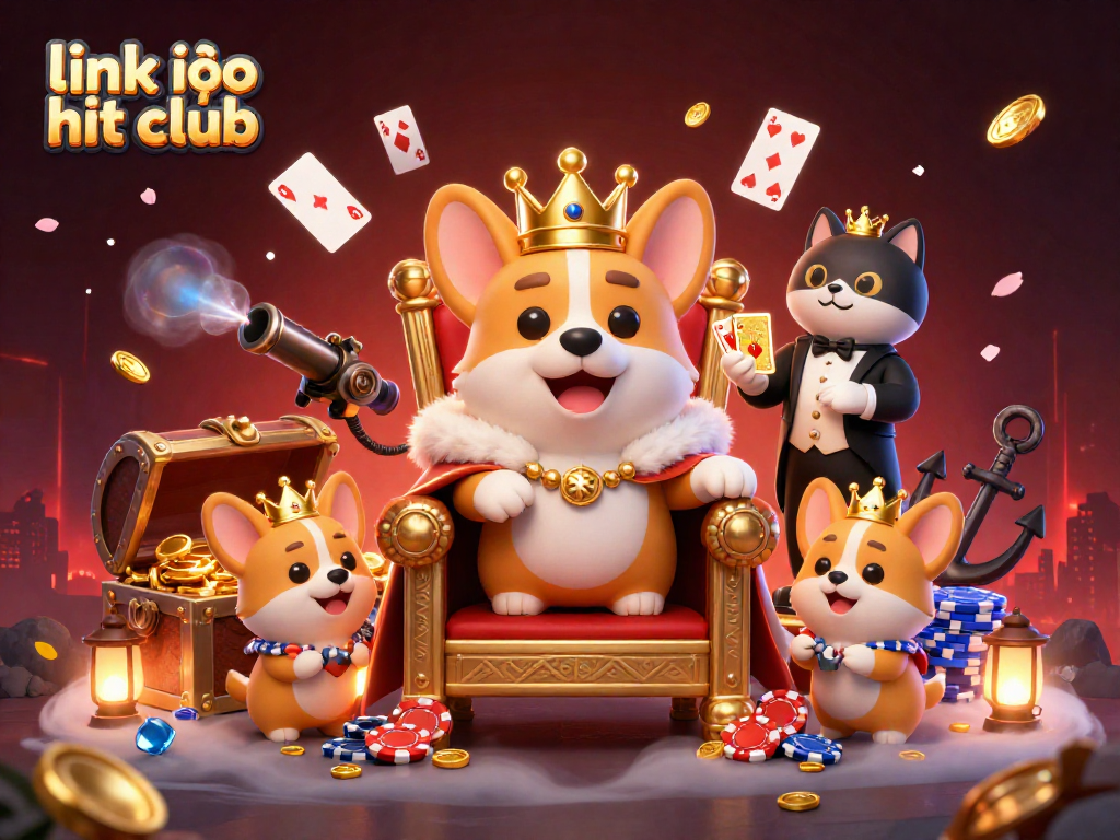 Experience thrilling wins at link vào hit club with vibrant colors, golden coins, and captivating characters in a dynamic casino scene.